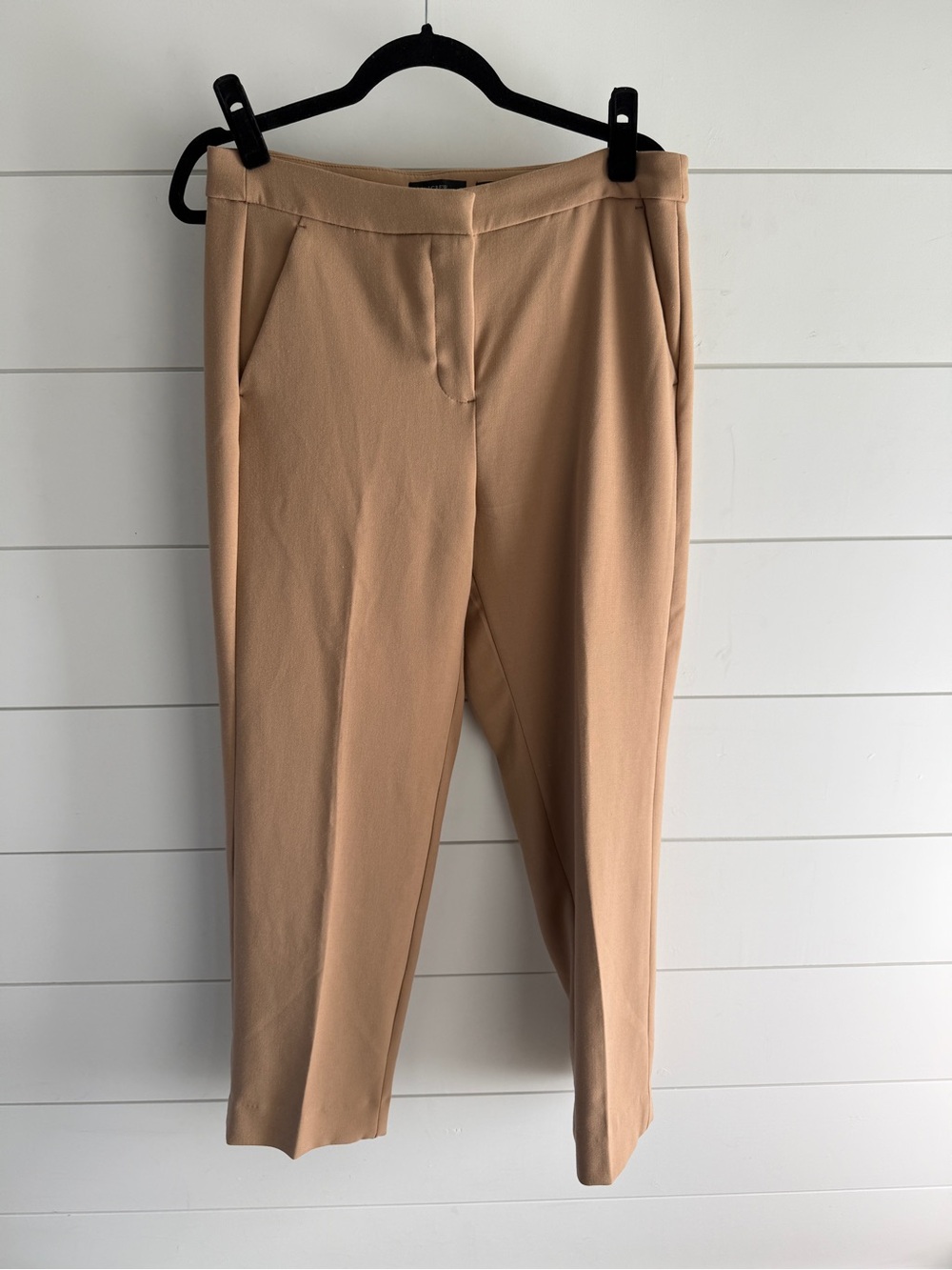 J. Crew “Kate” Cropped Tailored Pants in Light Tan